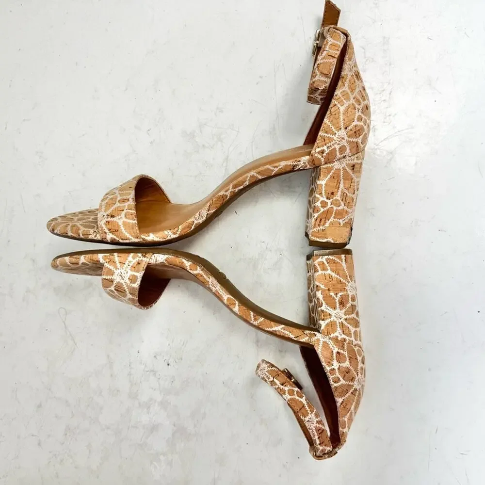 Aerosoles Bird of Paradise Cork Combo Sandal Heels Size 8